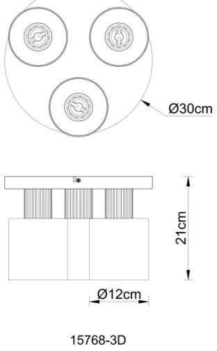 Globo 15768-3D - Lustră aplicată ALEIDIS, 3xE27/25W/230V, Ø 30 cm