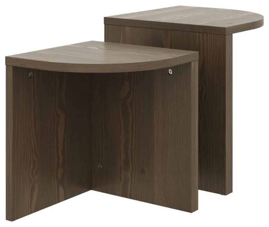 Măsuțe de cafea maro închis 2 buc. din lemn de pin Combine – Karup Design