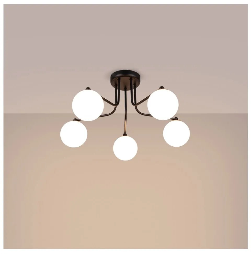 Plafonieră neagră-albă Beam – Sollux