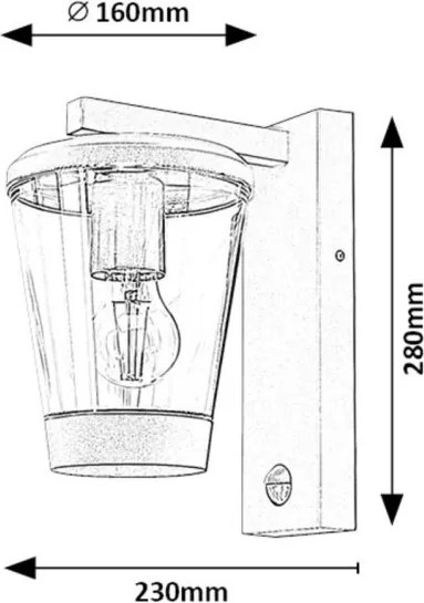 Aplica de perete cu senzor de miscare pentru iluminat exterior design modern IP44 Savano antracit