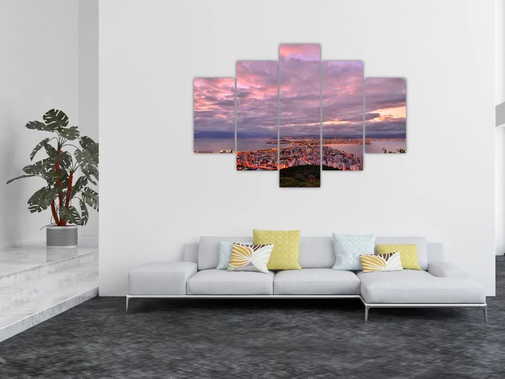 Tablou - Amurg la oraș (150x105 cm)