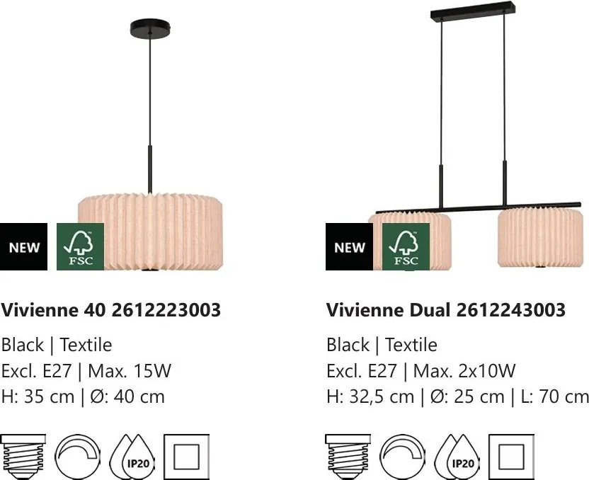 Lustra suspendata moderna cu abajur plisat Vivienne