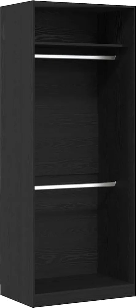 vidaXL Dulap cu raft Stejar Negru 80 x 50 x 200 cm Lemn compozit