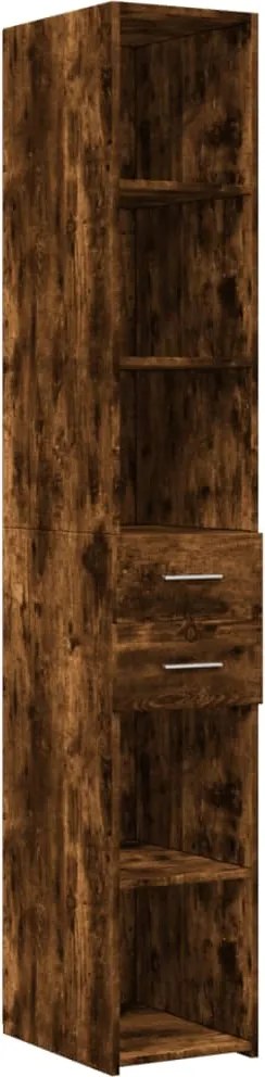 vidaXL Dulap înalt, stejar fumuriu, 30x42,5x185 cm, lemn prelucrat