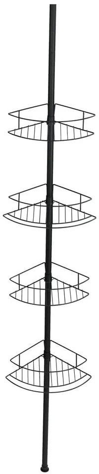 Raft telescopic de colț pentru cabina de duș Wenko Dolcedo, 23 x 31 cm, negru