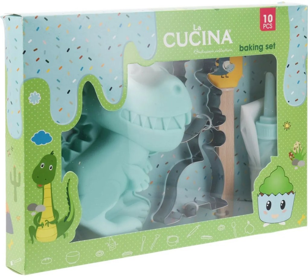 Set de copt pentru copii La Cucina Dino, 10 bucăți