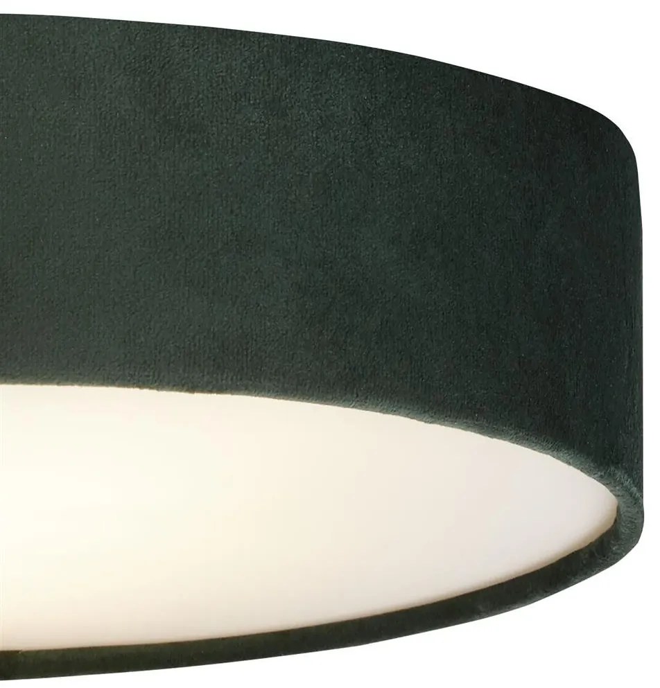 Plafoniera moderna cu abajur din catifea verde Drum 2L, 38cm