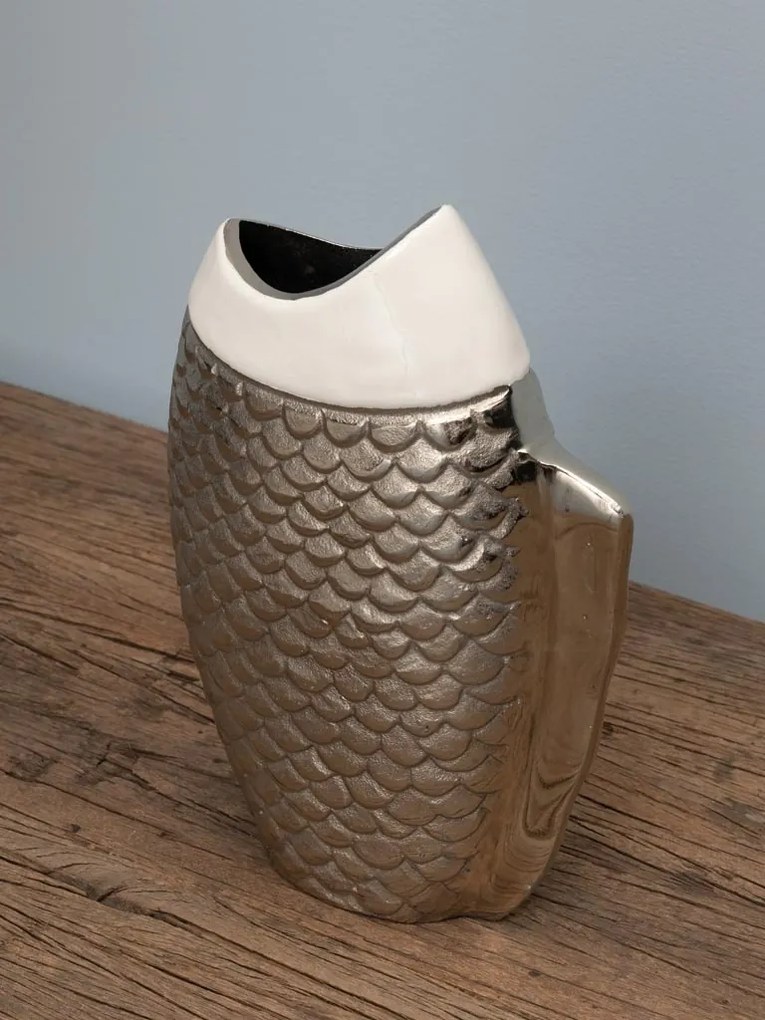 Vaza decorativa, din aluminiu, Fish