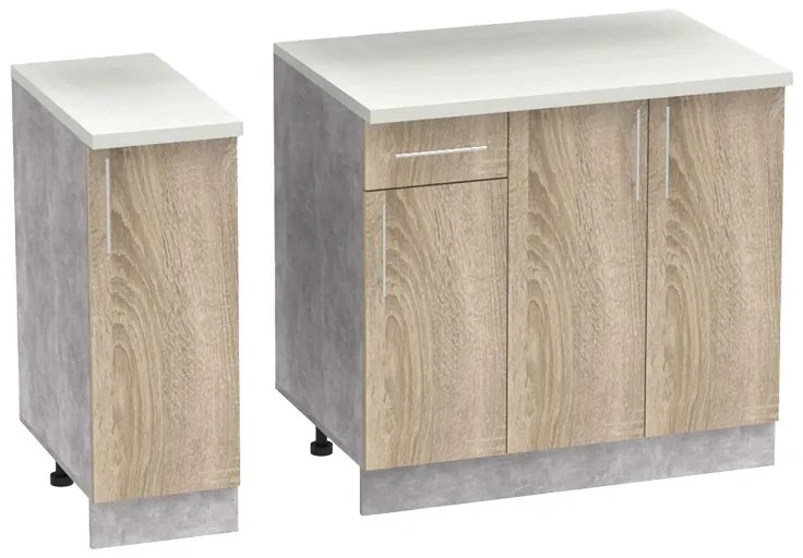 Set mobila bucatarie 4 buc Festa II Pako World Sonoma 120x60x85 cm