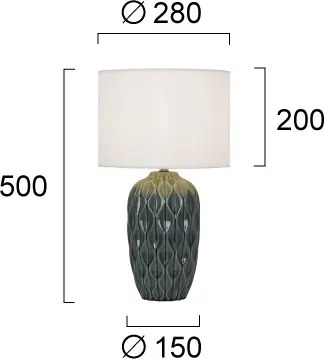 Lampă de masă PINEAPLE 1xE27/40W/230V alb/verde