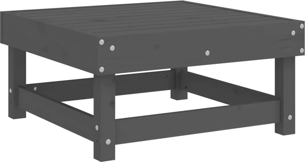 vidaXL Taburet de grădină, gri, lemn masiv de pin