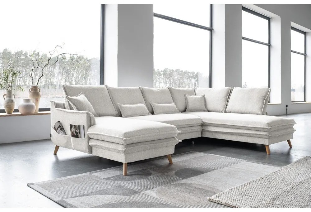 Colțar bej extensibil (cu colț pe partea dreaptă/în formă de "U") Charming Charlie – Miuform