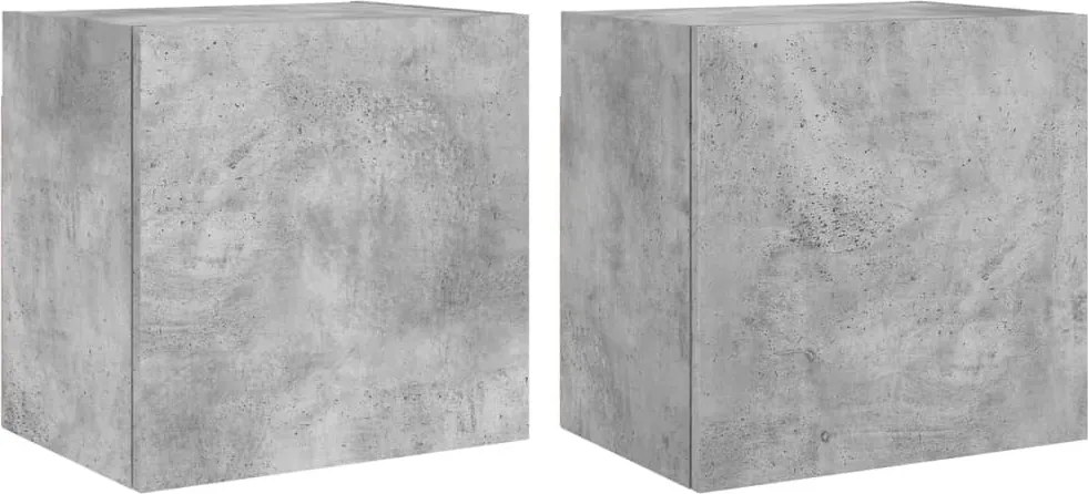 vidaXL Comode TV de perete, 2 buc. gri beton, 40,5x30x40 cm, lemn