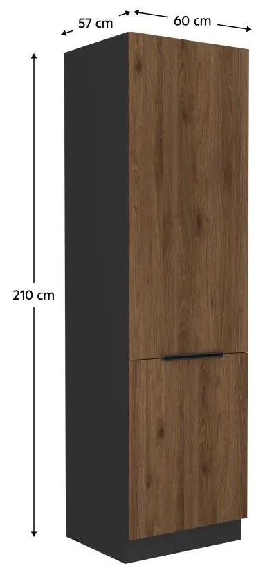 Dulap de bucătărie pentru alimente Monzesa 60 DK 210 2F (nuc okapi + negru . 1096968