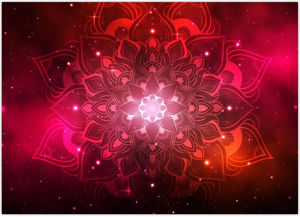 Tablou abstracției roșii (70x50 cm)