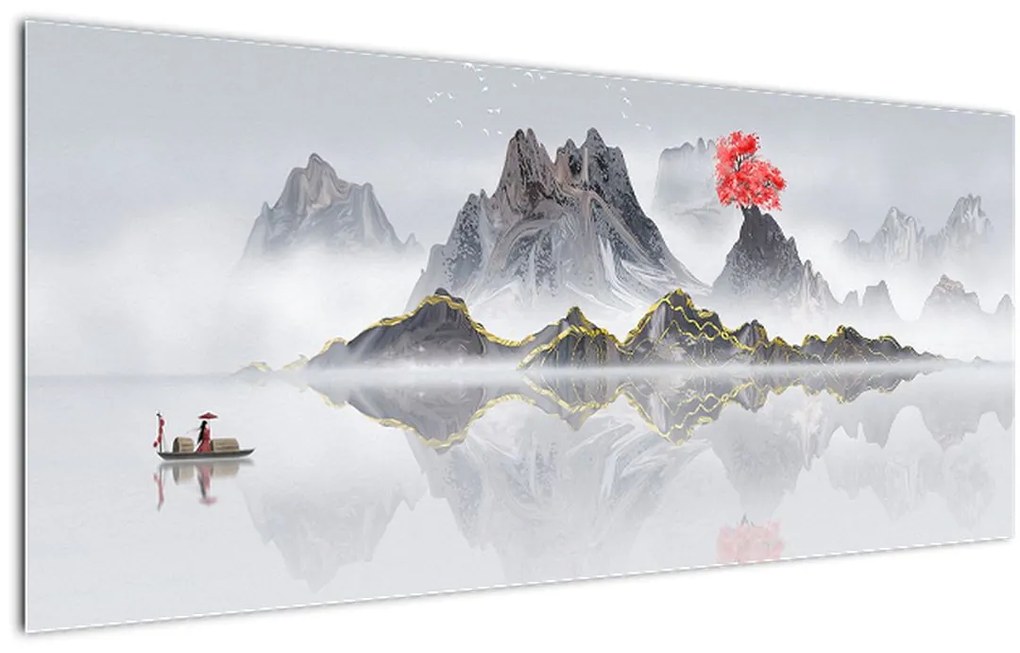 Tablou - Munții în ceață (120x50 cm)