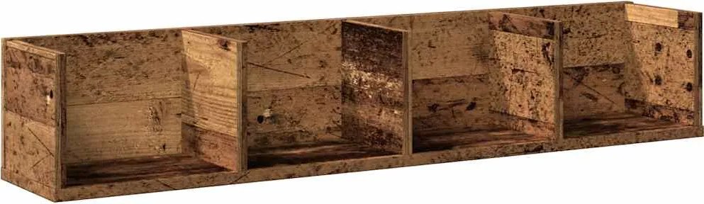 vidaXL Raft de perete CD-uri, lemn vechi, 100x18x18 cm, lemn prelucrat