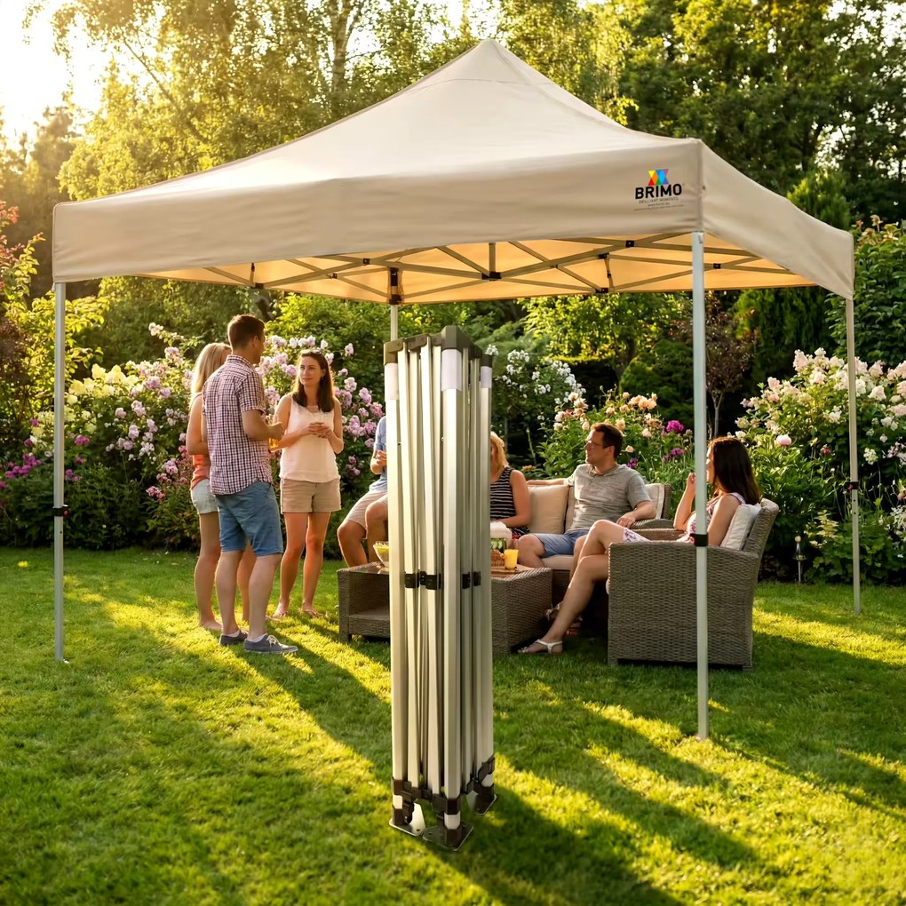 Foișor de grădină pliabil 3x3 m | Protecție UV/PVC premium | Construcție robustă BRIMO | Montaj rapid fără scule - fără pereți - Verde