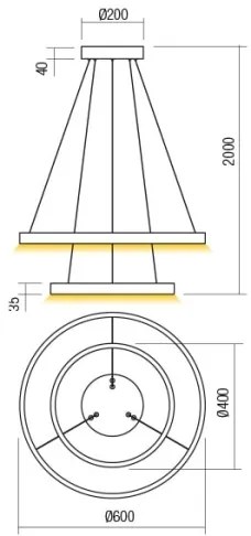 Lustră LED dimabilă pe cablu Redo 01-2889 FEBE LED/62W/230V auriu