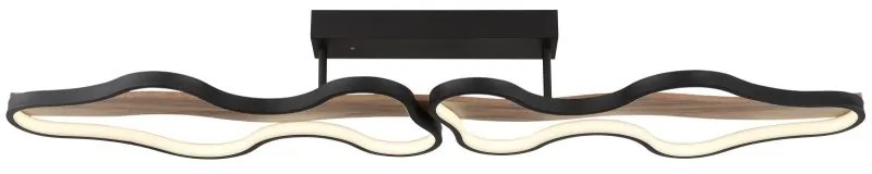Plafoniera design industrial Bezzy negru, maro