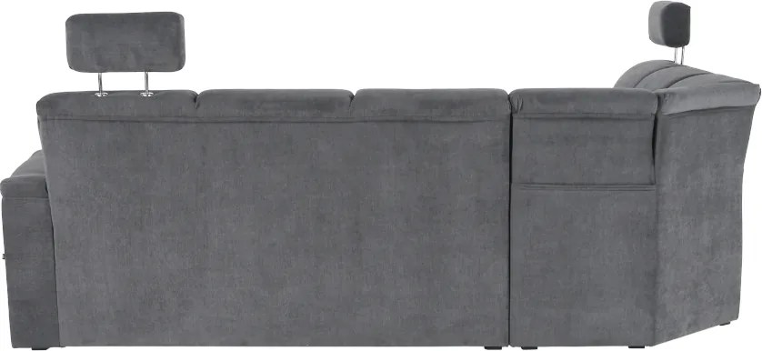 Colţar extensibil, material textil gri, model stânga, SANTIAGO