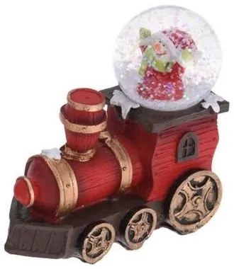 Decoratiune Christmas Train, rosu, 10x4.5 cm
