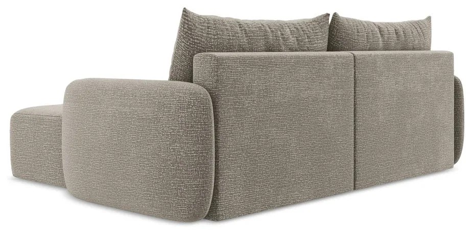 Colțar bej extensibil/cu spațiu de depozitare (cu colț pe partea dreaptă) Kalena – Makamii