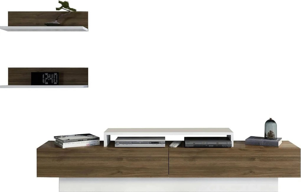 Mobilier living LUSI, nuc/alb, PAL melaminat, 3 piese