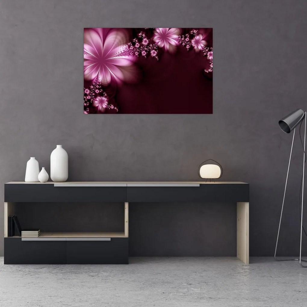 Tablou cu abstracție - flori (90x60 cm)