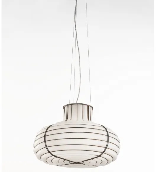 Lustră pe cablu SIRU CHAPEAU 2xE14/40W/230V crom/alb sticlă venețiană