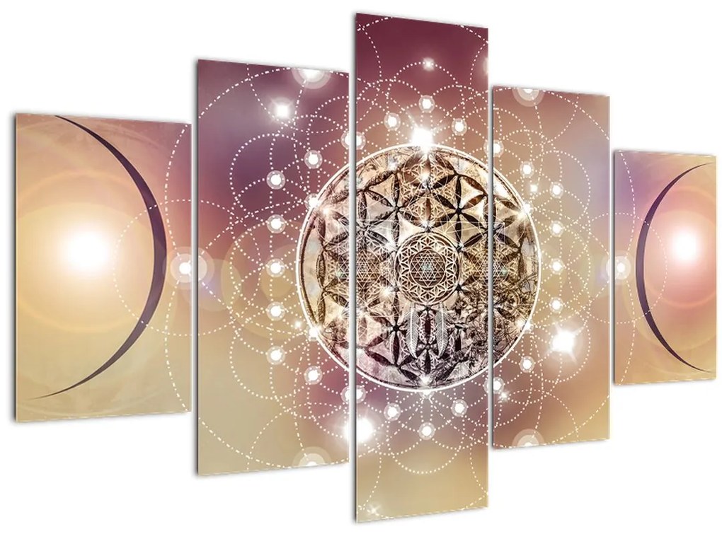 Tablou - Mandala cu elemente (150x105 cm)