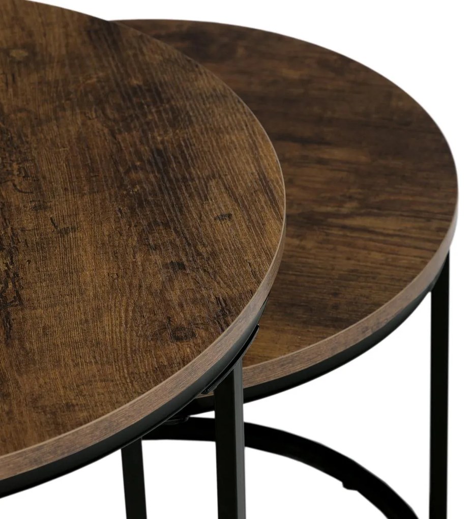 Set 2 măsuțe de cafea Conmovedor (old style wood). 1121145