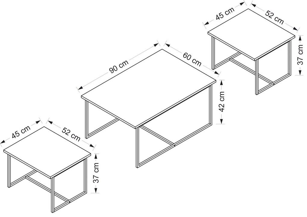 Set măsuțe de cafea Lavenda (Nuc). 1072998