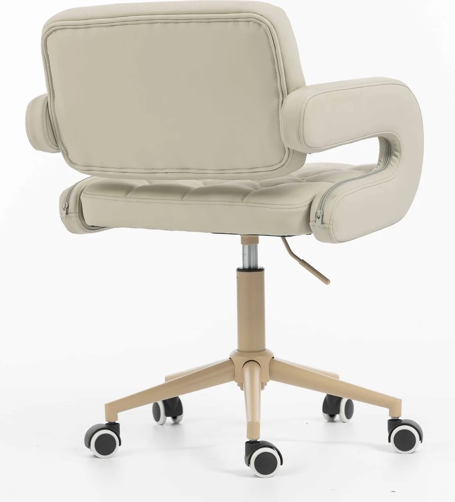 HR8403K Scaun Ecru Piele Ecologica Premium Soft cu Bază Crem