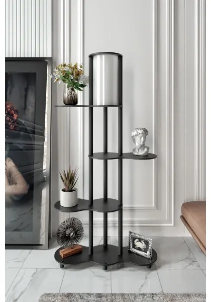 Lampadar cu polițe NOTO 1xE27/40W/230V negru