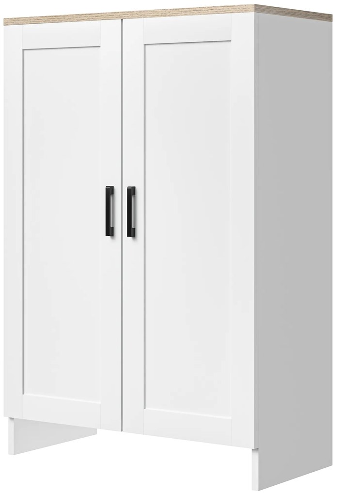 HOMCOM Bufet mobilier bucătărie depozitare cu placard cu uși și rafturi reglabile, 60 x 30 x 90 cm, alb | Aosom Romania