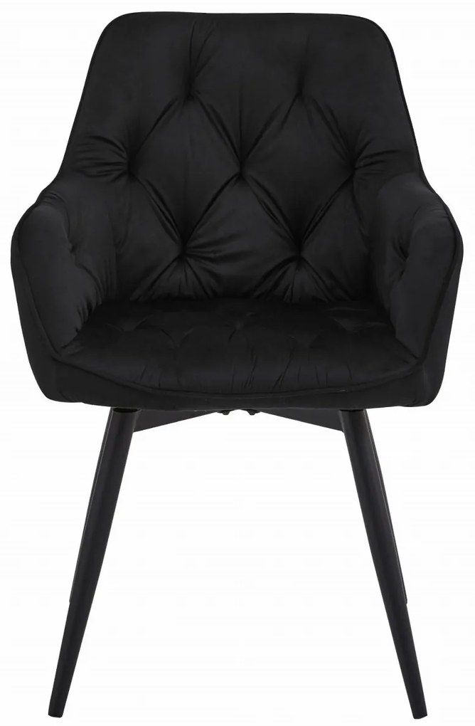 Scaun de masa rotativ JORK360 VELVET, negru