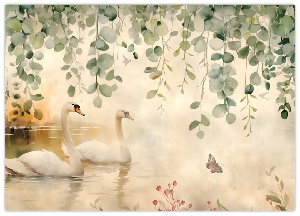 Tablou pe sticlă - Lac, acvariu (70x50 cm)