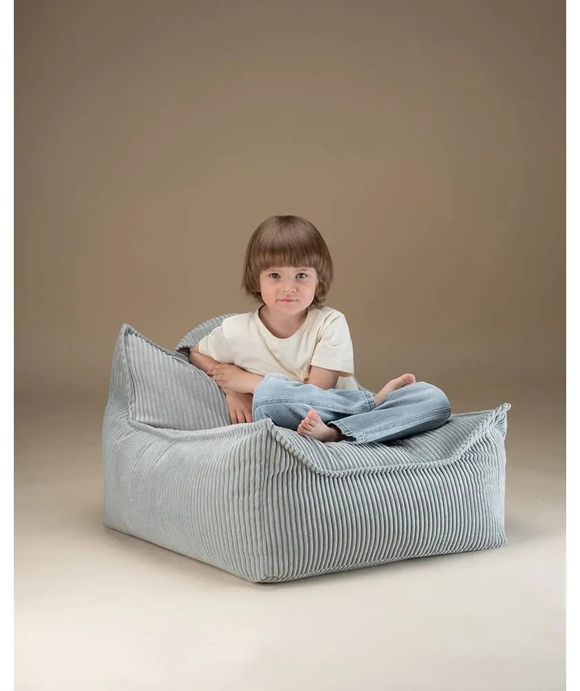 Fotoliu puf pentru copii verde mentă cu tapițerie din catifea reiată Chair – Wigiwama