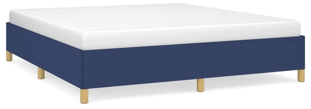 Cadru de pat, albastru, 180 x 200 cm, material textil Albastru, 35 cm, 180 x 200 cm