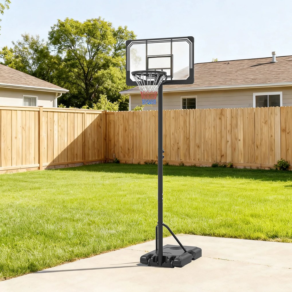 SPORTNOW Cos pentru baschet cu inaltime reglabila, 182-213 cm, Negru