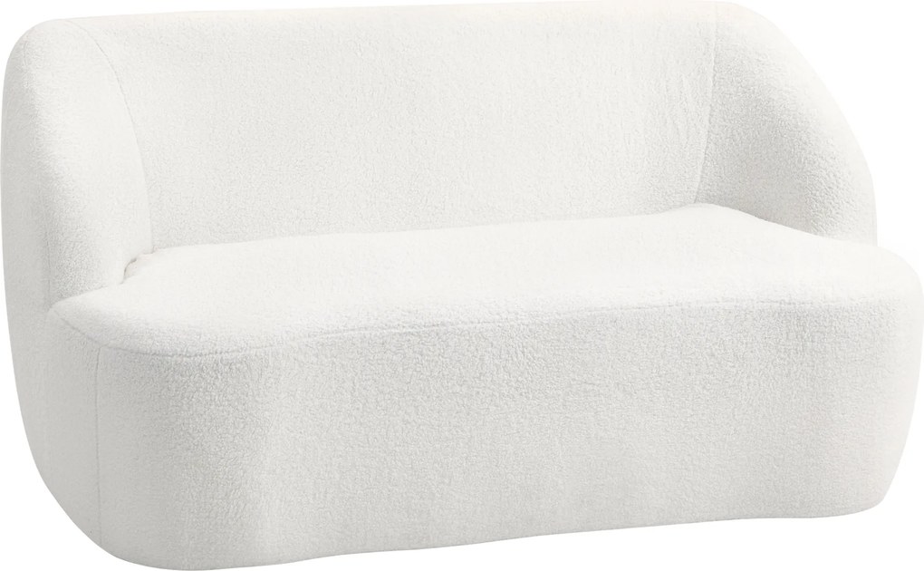 HOMCOM Canapea 2 Locuri, Design Curbat, Canapea cu Material Textil Moale, pentru Living, Dormitor, Birou la Domiciliu, Crem | Aosom Romania