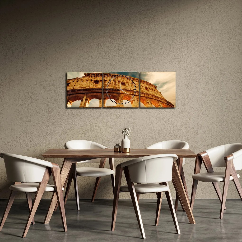 Tablou - Colosseum roman (cu ceas) (90x30 cm)