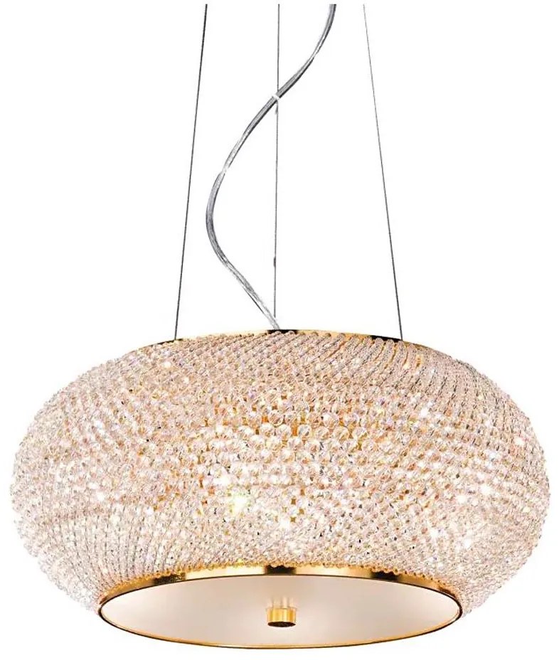 Lustră de cristal pe cablu Ideal Lux PASHA 6xE14/40W/230V d. 40 cm auriu