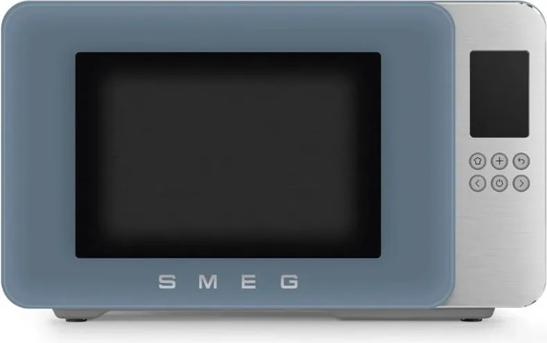 Cuptor cu microunde cu gratar 4in1 SMEG Collezione MOC01SBMEU, 1900 W, 29 l, 18 programe, Inchidere lenta, Semnal sonor, Ecran LCD, Albastru