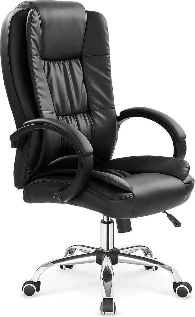 Scaun de birou RELAX, negru, piele ecologica, 64x75x110/118 cm