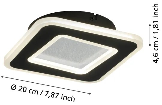 Aplică LED Eglo 901239 MACCHIONI LED/12W/230V 4000K negru