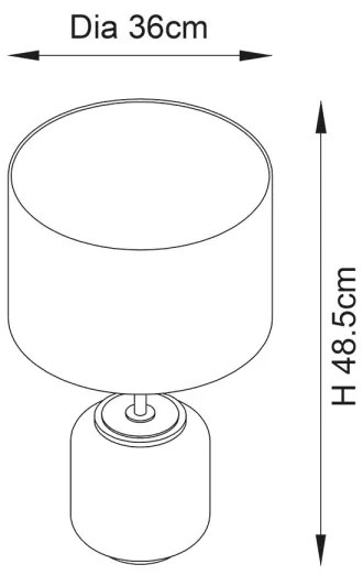 Endon 93067 - Lampă de masă ZINNIA, 1xE27/10W/230V, albastră/aurie