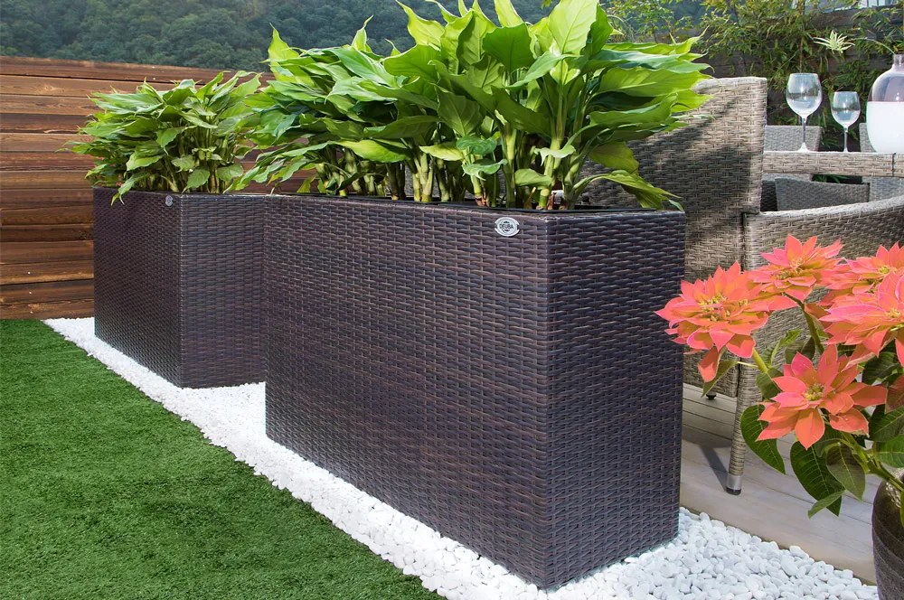 Deuba Ghiveci cu flori - 95 x 27 x 60 cm - maro