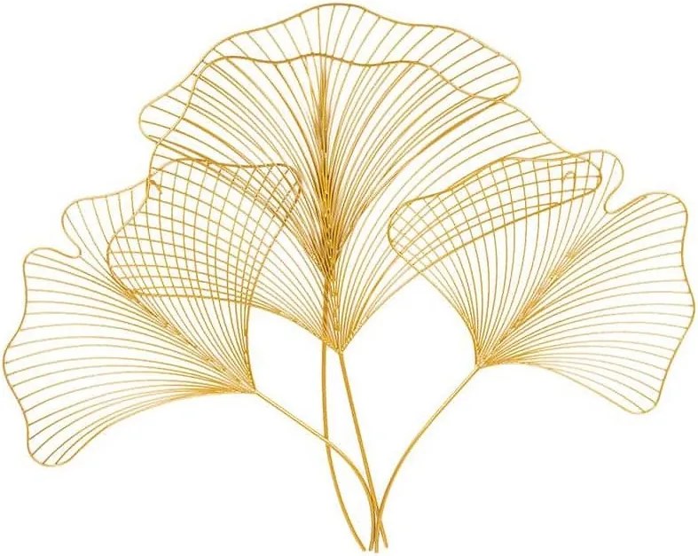 Decoratiune de perete frunze de ginkgo filigran, Ginkgo 90cm auriu